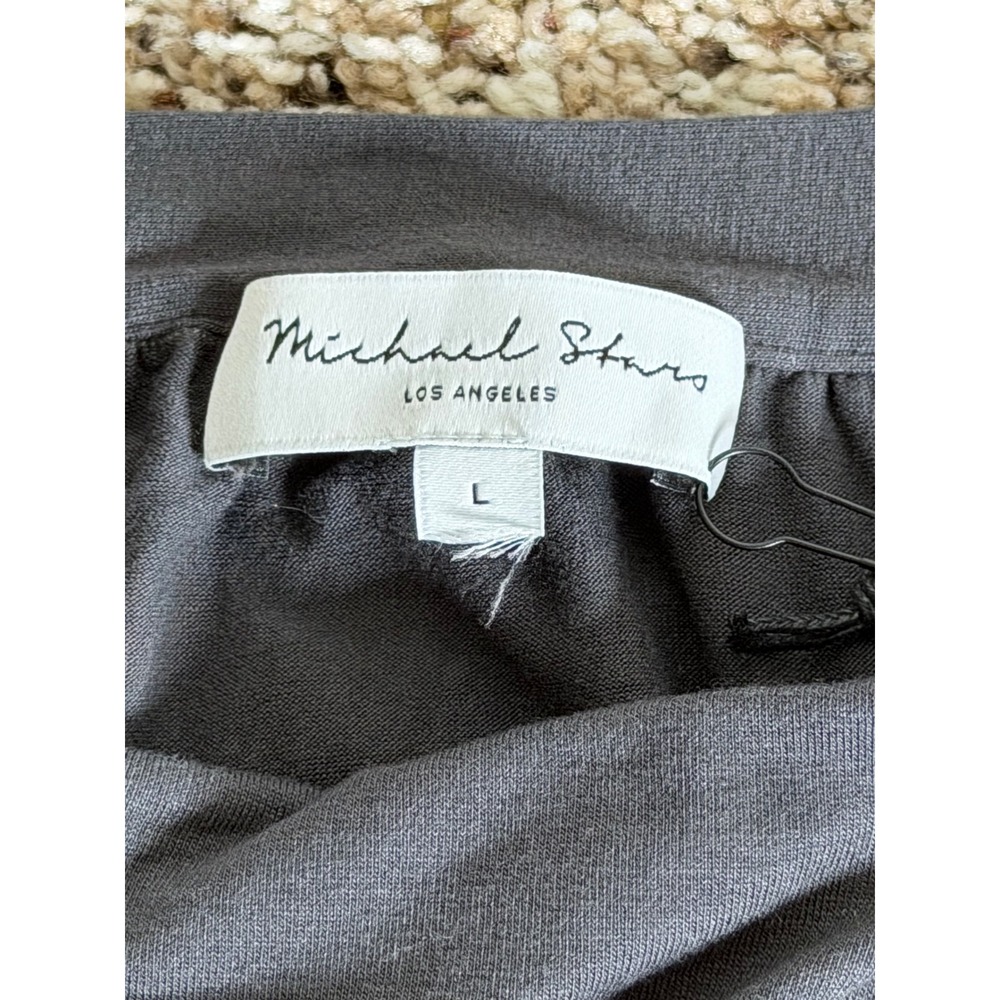 NEW Michael Stars Draped Cowl Neck Sleeveless Top Charcoal Gray Viscose Blend L - Picture 4 of 9
